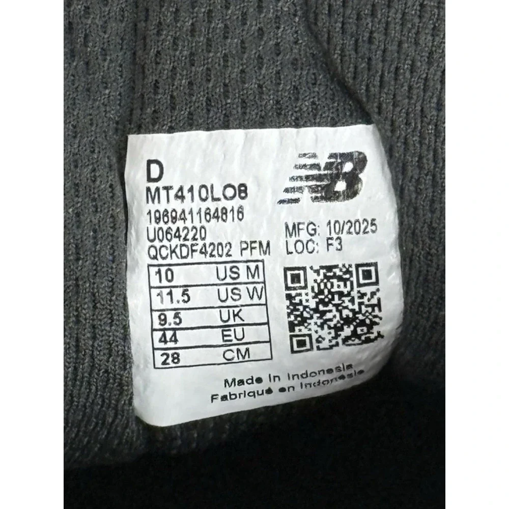 New Balance Mens Size 10 D Sneaker 410v8 MT410LO8 Gray Running Shoes T410 EUC